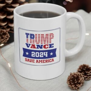 Trump Vance 2024 Mug – MAGA Republican Coffee Mug, Trump Supporter Gift, Save America Ceramic Cup, Conservative Trump Merchandise1