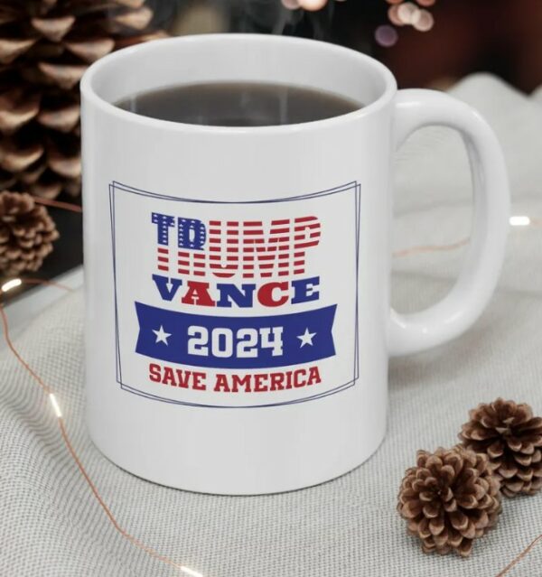 Trump Vance 2024 Mug – MAGA Republican Coffee Mug, Trump Supporter Gift, Save America Ceramic Cup, Conservative Trump Merchandise1