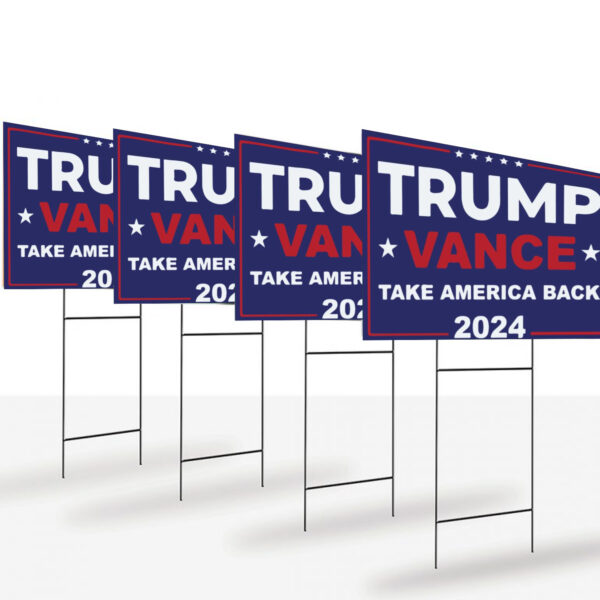 Trump Vance 2024 Signs Take America Back, Election Lawn Yard Sign1