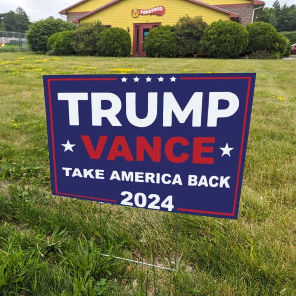 Trump Vance 2024 Signs Take America Back, Election Lawn Yard Sign2