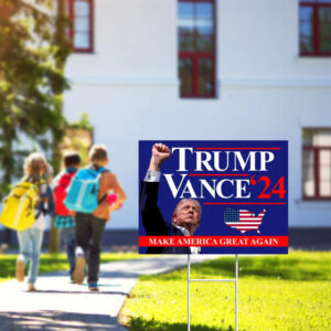 Trump Vance 2024 Yard Sign ,Make America Great Again Yard Sign with Stakes Yard Sign