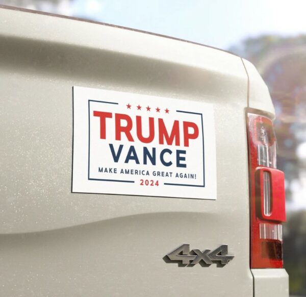 Trump Vance Car Magnet MAGA 2024 Truck RV, Political Bumper Sticker, Vehicle Decal Sign, Patriotic Fridge Magnet, Conservative, - 7.5x4.5