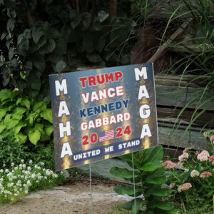 Trump Vance Kennedy Gabbard 2024, Election Sign for Lawn, United We Stand Yard Sign2