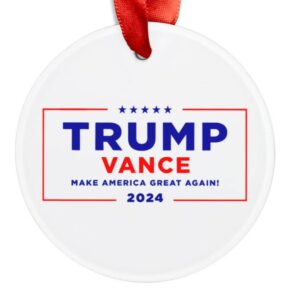 Trump Vance Make America Great Again! 2024 Acrylic Ornament with Ribbon Trump 2024 1776 America USA Freedom Independence 2A Constitution