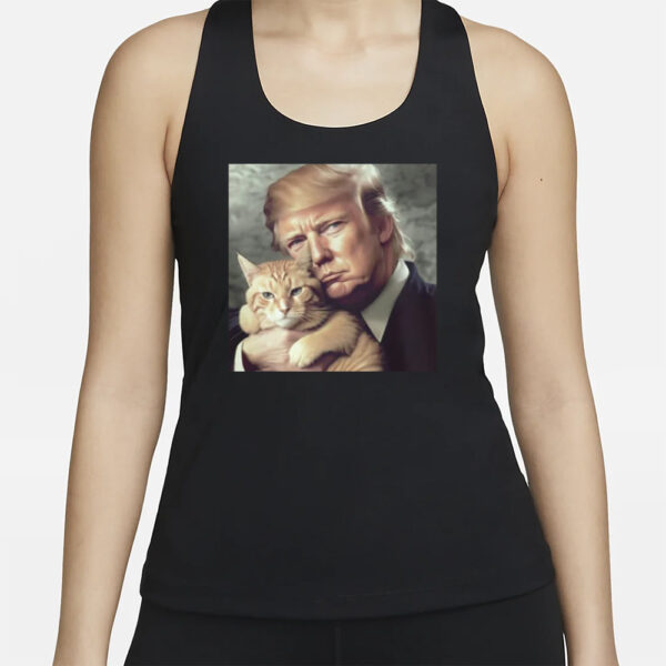 Trump and Cat Tank Top, Funny Political Tank, Shirt Gift for Conservative Cat Lover, Republican Cat Tank3