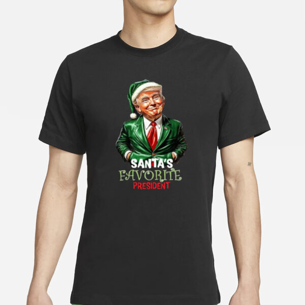 Trump as Santa's Favorite President - Humorous Trump Elf Christmas 2024 T-Shirts1