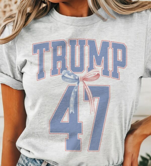 Trump coquette tshirt, trump Maga 47 tshirt multiple color options, cute politic t-shirts, cute trump tshirt.