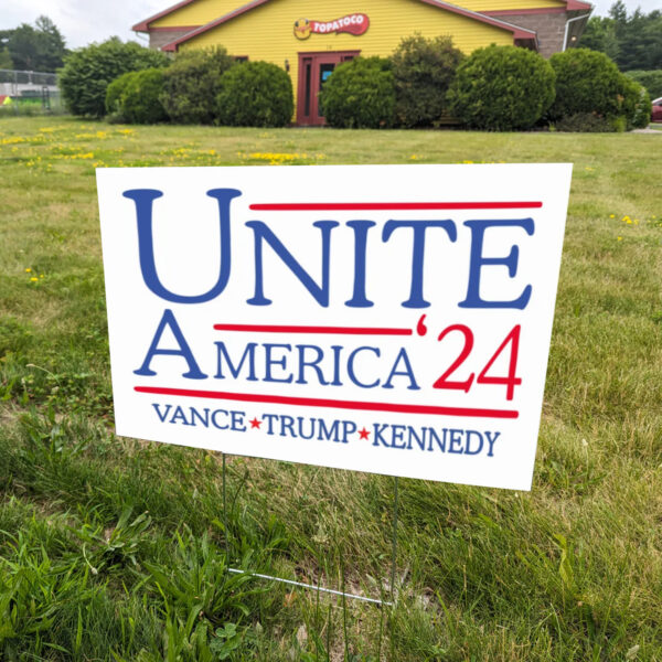 Unite America 2024 Signs, Political Lawn Sign, Trump Vance Yard Sign1