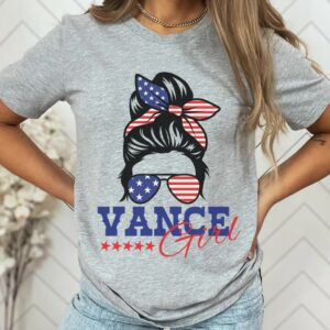 Vance Shirt Vance Girl Sweatshirt Trump Vance 2024 Crewneck MAGA Pullover Donald Trump 45 47 Tee Patriots Tshirt American Messy Bun 10224