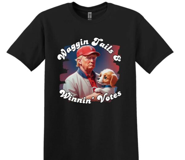 Waggin’ Tails Winnin’ Votes Shirt, Trump 2024 Shirt, Funny Trump Shirt, Trump for President Shirt, Gift for Republican, MAGA 2024