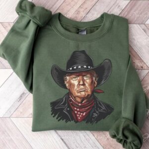 Western Trump Shirt, Trump 2024 Sweatshirt, President Trump, Republican Shirt, Cowboy Trump Sweatshirt, Republican Gifts Support Trump Shirt1