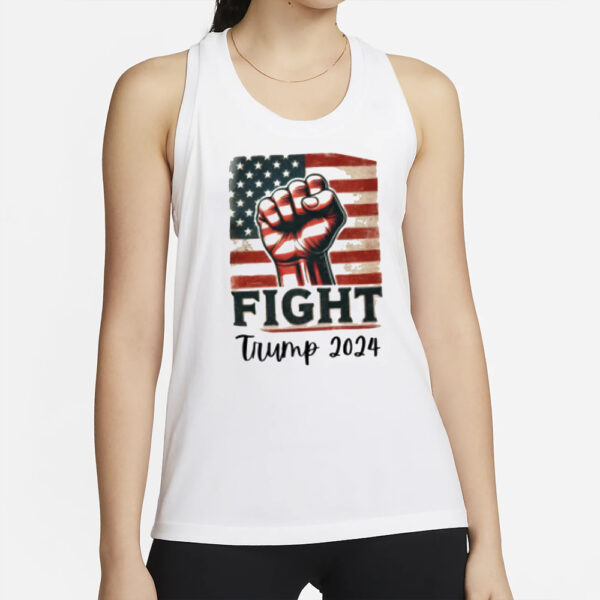 Women's Donald Trump 2024 Tank Top, Fight Trump 2024 Tank Top, Trump Tank Top, Fight Racerback Tank Top, Assassination Attempt MAGA Shirt2