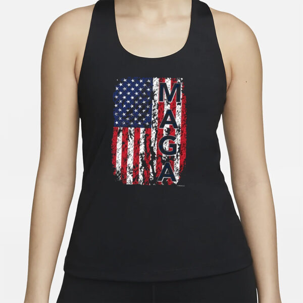 Women's MAGA Donald Trump Tank Top, Republican Patriot American Flag Shirt3