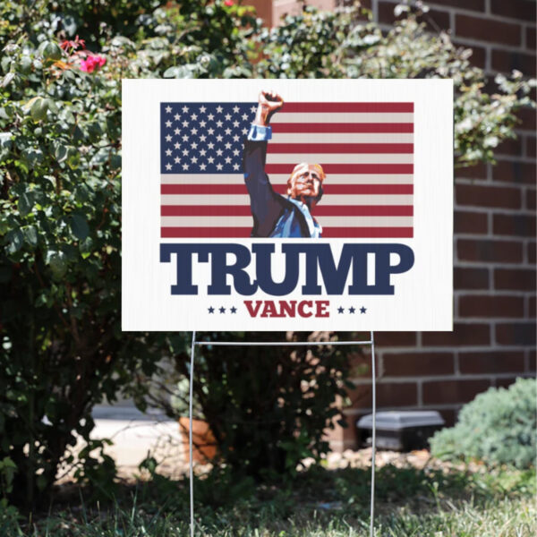 trump 2024 yard sign , TRUMP VANCE Fist Pump Yard Sign3