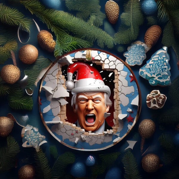 3D Santa Trump Christmas Ornament