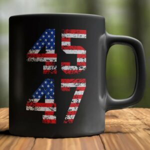 45 47 Trump 2024. Large Black Coffee Mug