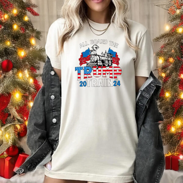 All board the Trump train 2024 shirts1