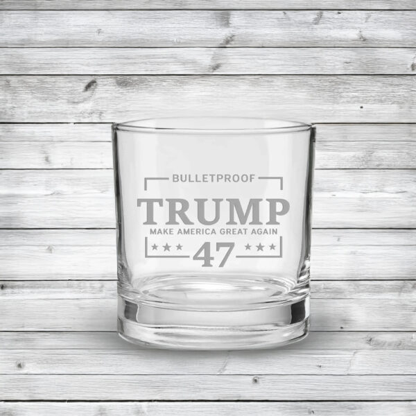 BenShot Trump 47 Bulletproof Rocks Glass US