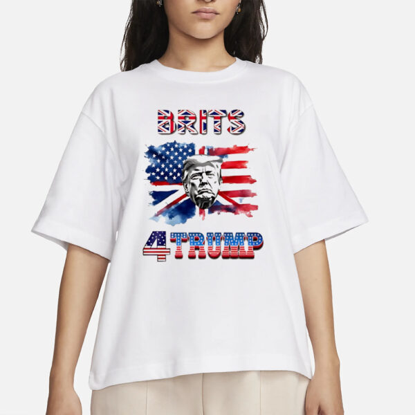 Brits 4 Trump American flag big face shirts