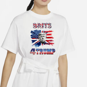 Brits 4 Trump American flag big face shirts1