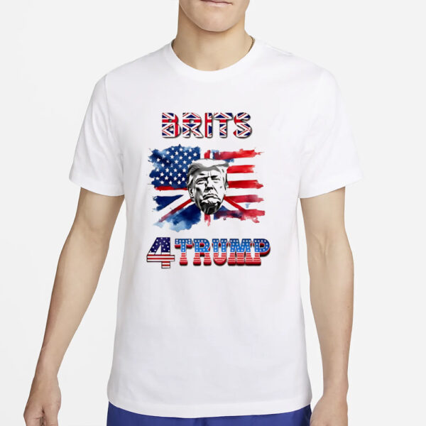 Brits 4 Trump American flag big face shirts2