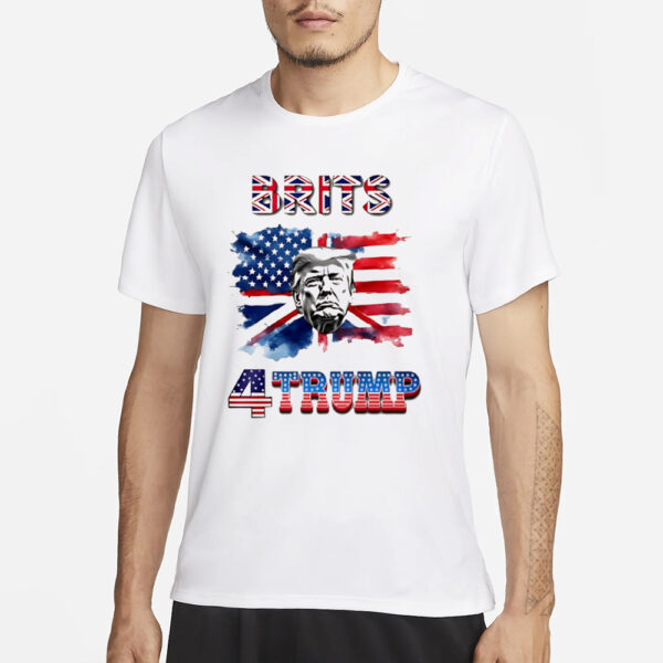 Brits 4 Trump American flag big face shirts3