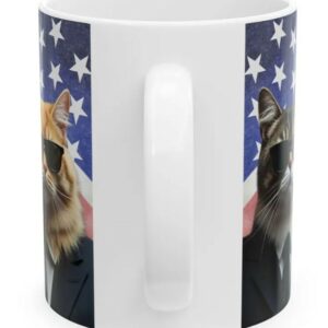 Cats in Black with President Trump, MAGA Cat Lover Mugs1