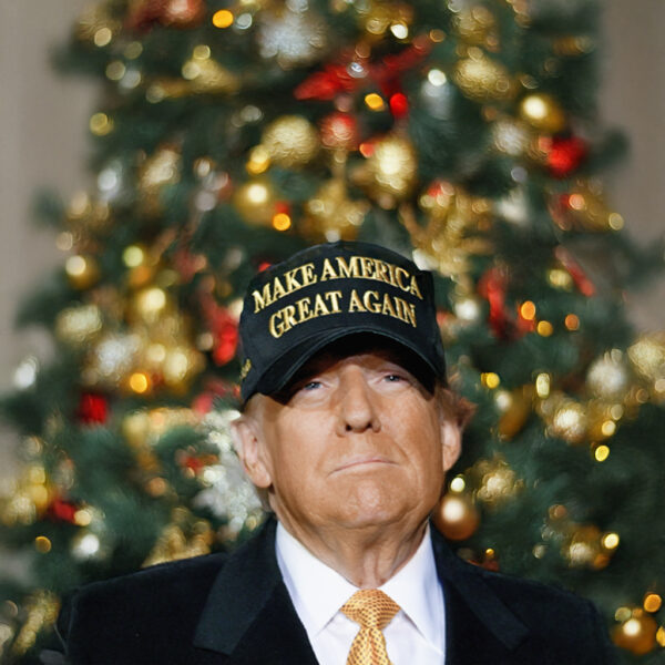 Christmas Trump Gold Dark MAGA Hat