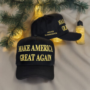 Christmas Trump Gold Dark MAGA Hat Cap