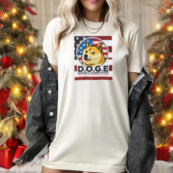 Dogecoin D.O.G.E Department Of Government Efficiency American Flag Graphic T-shirts1