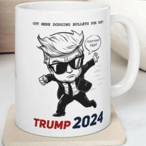 Donald Trump 2024 Mug Cute Illustration Cartoon, Fun Political Mug