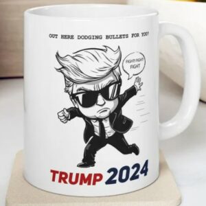 Donald Trump 2024 Mug Cute Illustration Cartoon Mug Fun Political Mugs