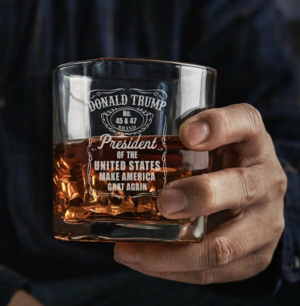 Donald Trump 45 47 Whiskey Glasss