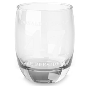 Donald Trump 47 The President Whiskey Glass