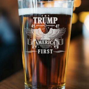 Donald Trump America First 45 & 47 Beer Glass