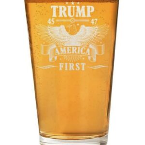 Donald Trump America First 45 & 47 Beer Glass USA