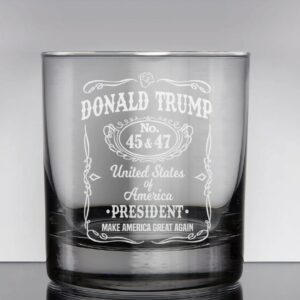 Donald Trump Presidency Design Laser Engraved Whiskey Glass Us