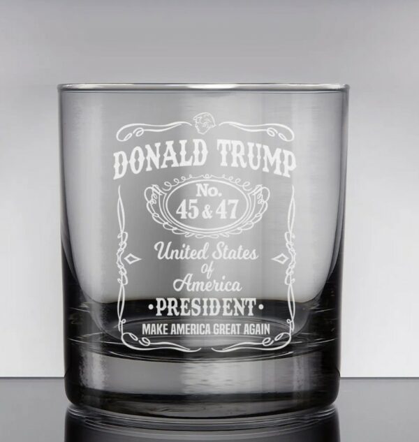 Donald Trump Presidency Design Laser Engraved Whiskey Glass Us