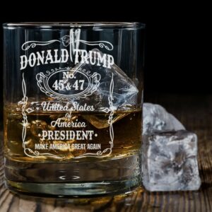 Donald Trump Presidency Design Laser Engraved Whiskey Glasss