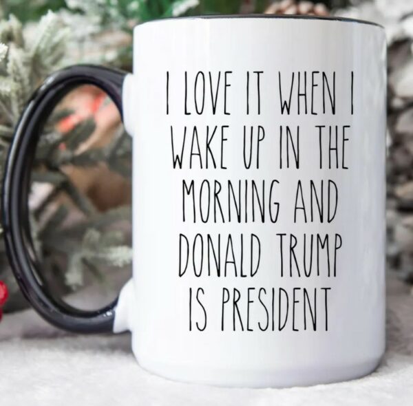 I Love it When I Wake Up in the Morning and Donald Trump is President Coffee Cup Gift, Mug