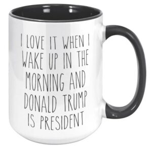 I Love it When I Wake Up in the Morning and Donald Trump is President Coffee Cup Gift, Mug3