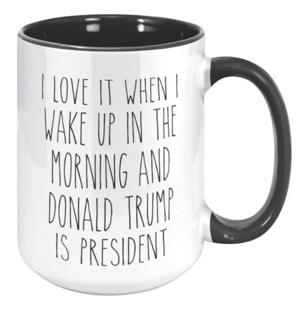 I Love it When I Wake Up in the Morning and Donald Trump is President Coffee Cup Gift, Mug3