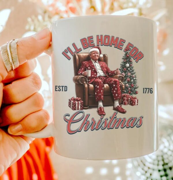 I'll Be Home For Christmas Trump Santa Coffee Mugs1