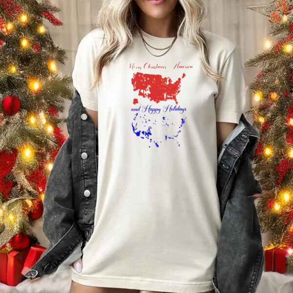 Merry Christmas America and Happy Holidays shirt, Christmas Trump Shirts1