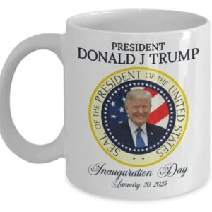 President Donald J Trump Mug, Inauguration Day Coffee Cup Commemorative Trump Mug