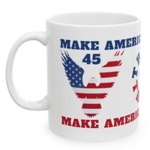 Pro-Trump Patriotic Trump Mug with American Flag and Eagles Mugs2