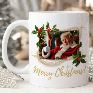 Santa Claus Trump Mug, Trump Christmas Mug, Trump Coffee Mug, President Trump Gift, MAGA Christmas Mugs