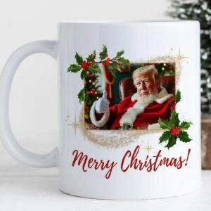 Santa Claus Trump Mug, Trump Christmas Mug, Trump Coffee Mug, President Trump Gift, MAGA Christmas Mugs1