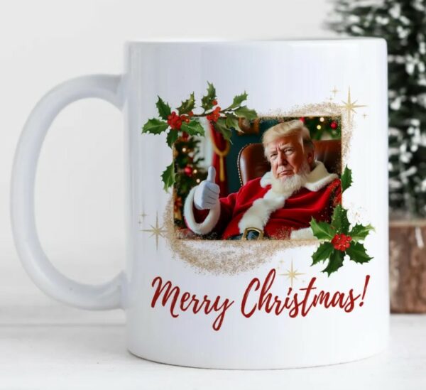 Santa Claus Trump Mug, Trump Christmas Mug, Trump Coffee Mug, President Trump Gift, MAGA Christmas Mugs1