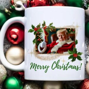 Santa Claus Trump Mug, Trump Christmas Mug, Trump Coffee Mug, President Trump Gift, MAGA Christmas Mugs2